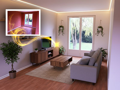 Simulation décoration IA pour agence immobilière